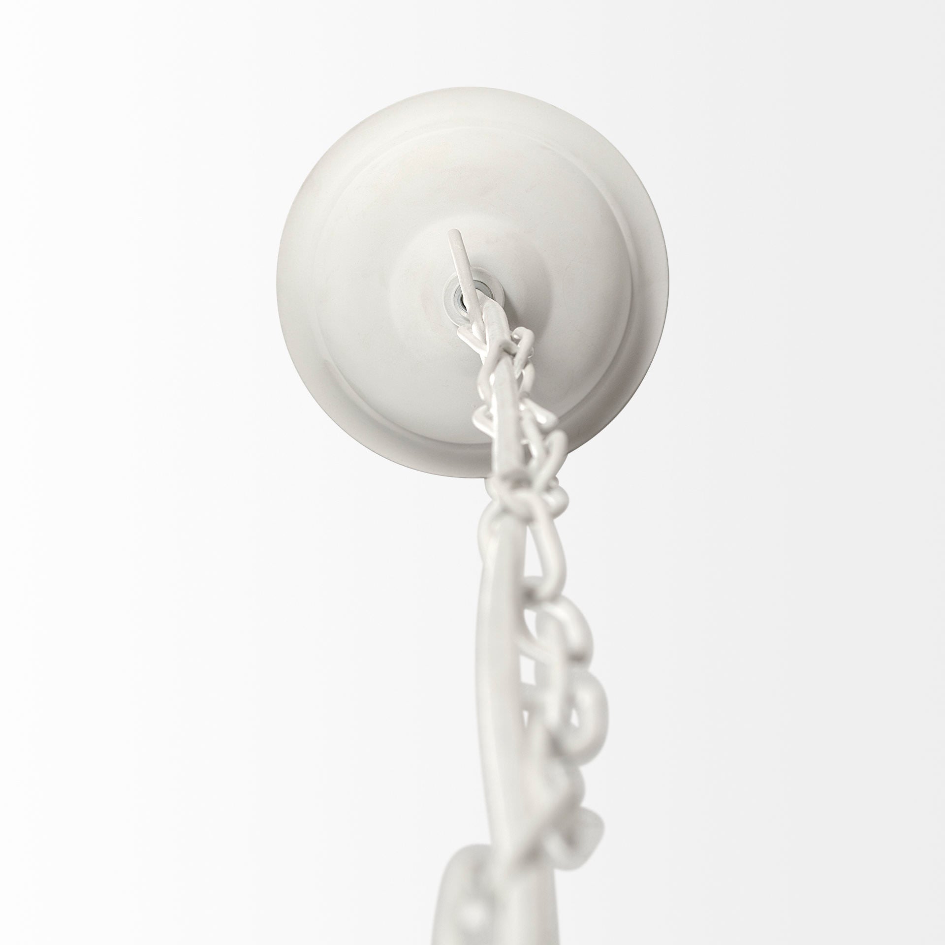 Close up of Theta 15.5x14.5 White-Washed Wood Beaded Pendant Light on a white background