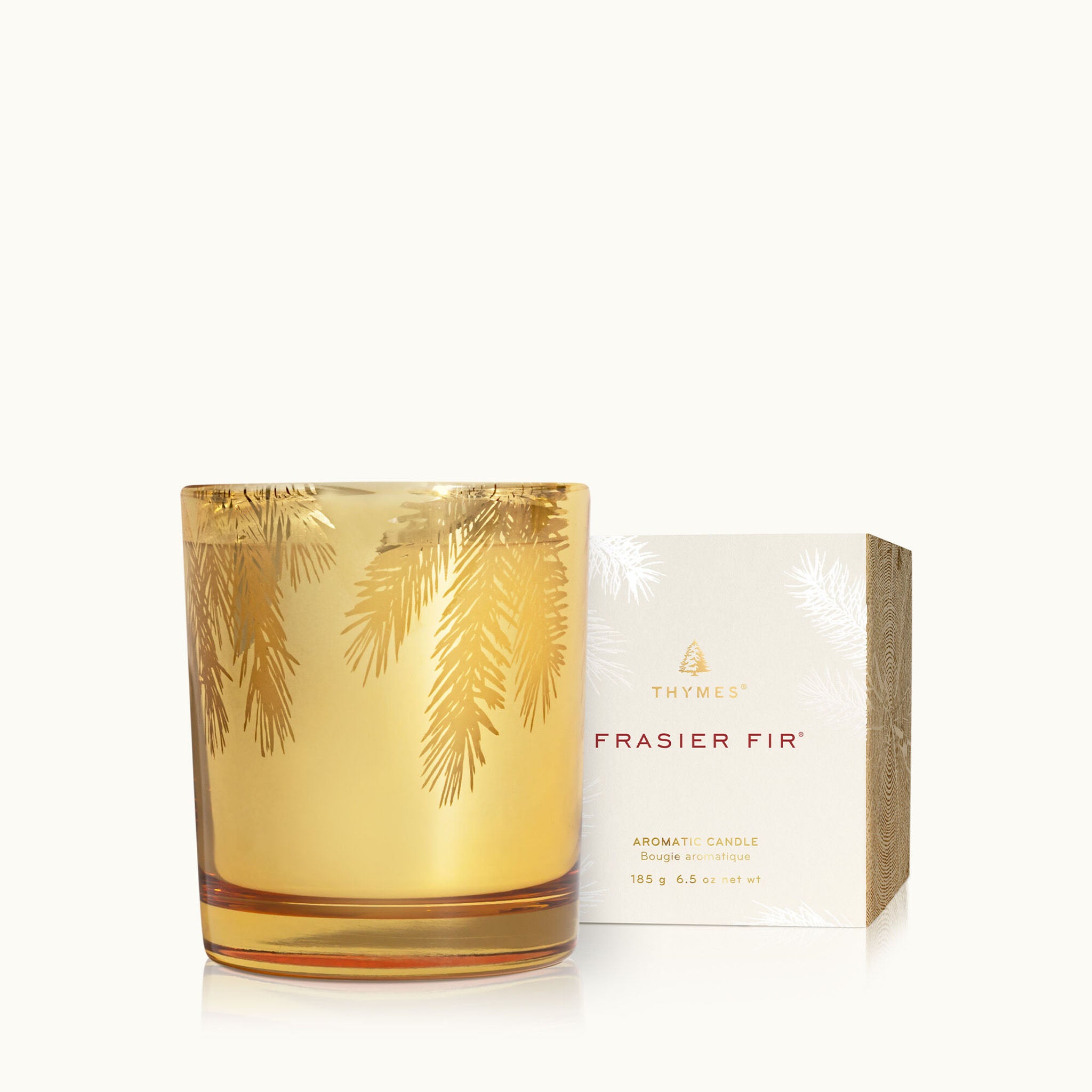 Thymes Frasier Fir Pine Needle Gold Candle - 13 oz. - Addison West 