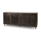 Tucker Dark Brown w/ Carved Arch Pattern 4 Door Sideboard on a white background