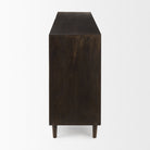 Tucker Dark Brown w/ Carved Arch Pattern 4 Door Sideboard on a white background