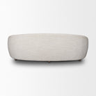 Valentina Oatmeal Upholstered Curved Sofa on a white background