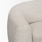 Valentina Oatmeal Upholstered Curved Sofa on a white background