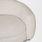 Valentina Oatmeal Upholstered Curved Sofa on a white background