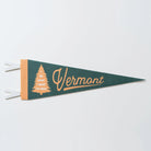 Vermont Felt Pennant in green with yellow lettering on a white background