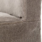 Close up of Vista Slipcovered Dining Chair in Heather Twill Carbon on a white background