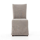 Vista Slipcovered Dining Chair in Heather Twill Carbon on a white background