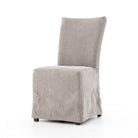 Vista Slipcovered Dining Chair in Heather Twill Carbon on a white background