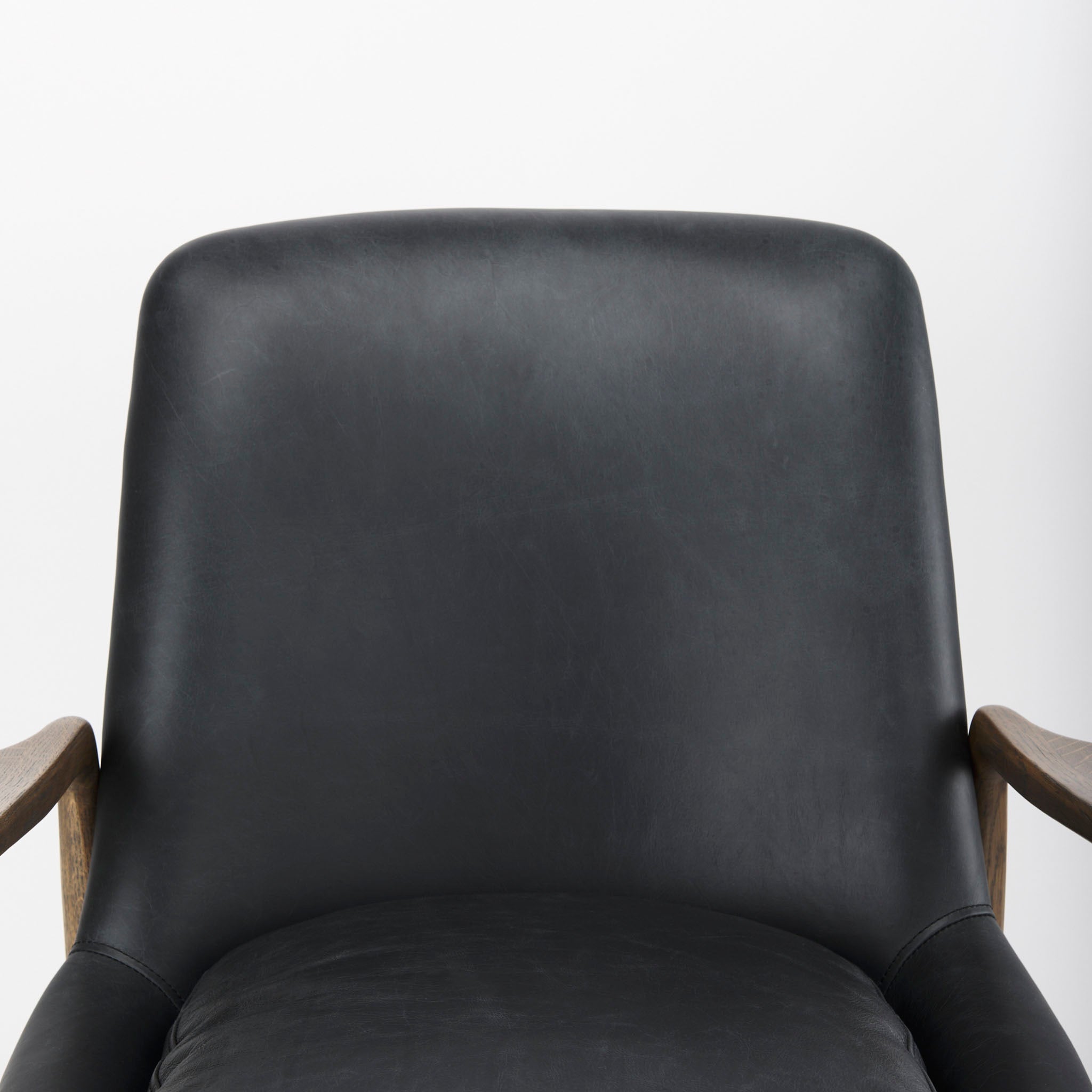 Winston Accent Chair in Black Leather - Addison West 