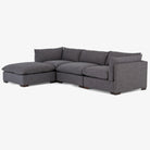 Four Hands Westwood 3-Piece Sectional With Ottoman in Bennett Charcoal - Addison West 