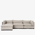 Four Hands Westwood 3-Piece Sectional With Ottoman in Bennett Moon on a white background