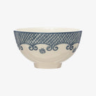 White & Blue Hand-Stamped Bowl - Addison West 