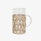 Seagrass Wrapped Glass Pitcher on a white background