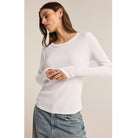 Z Supply Arlet Thermal Top Jet in White - Addison West 