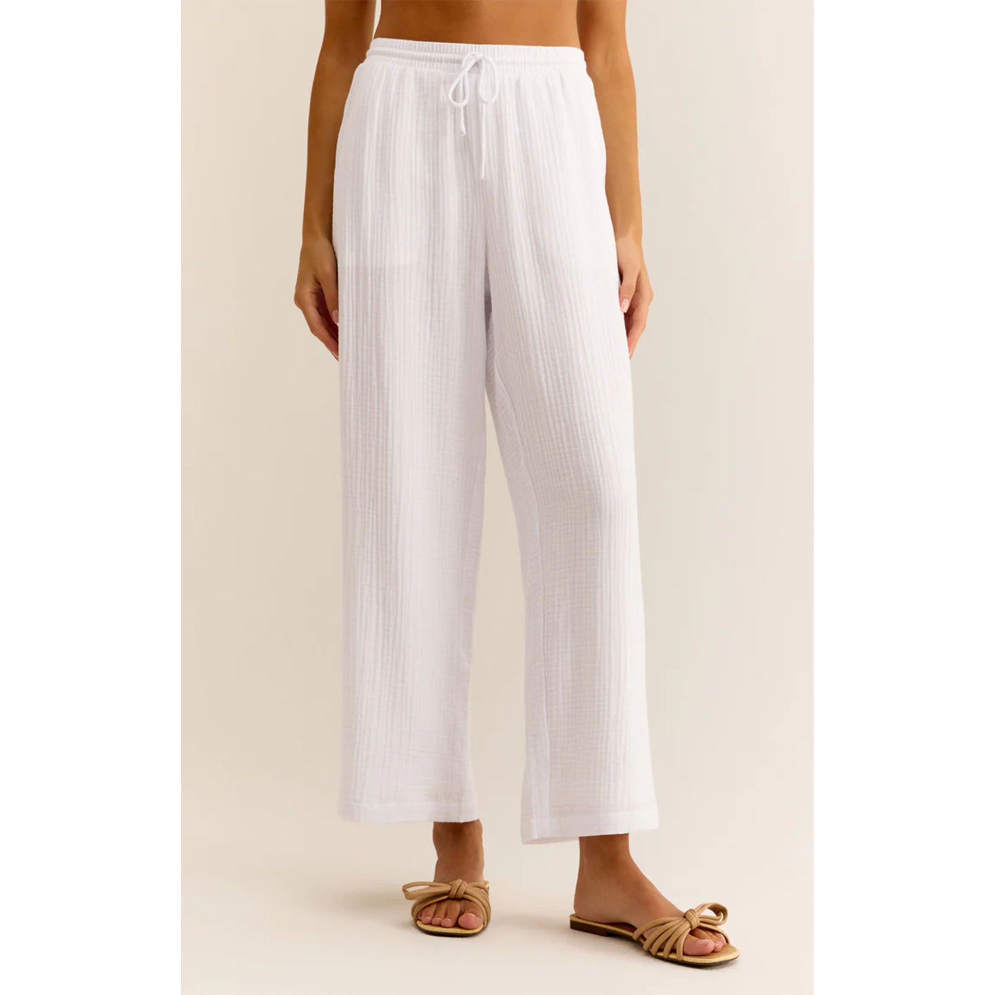 Z Supply Bondi Gauze Pant White - Addison West 