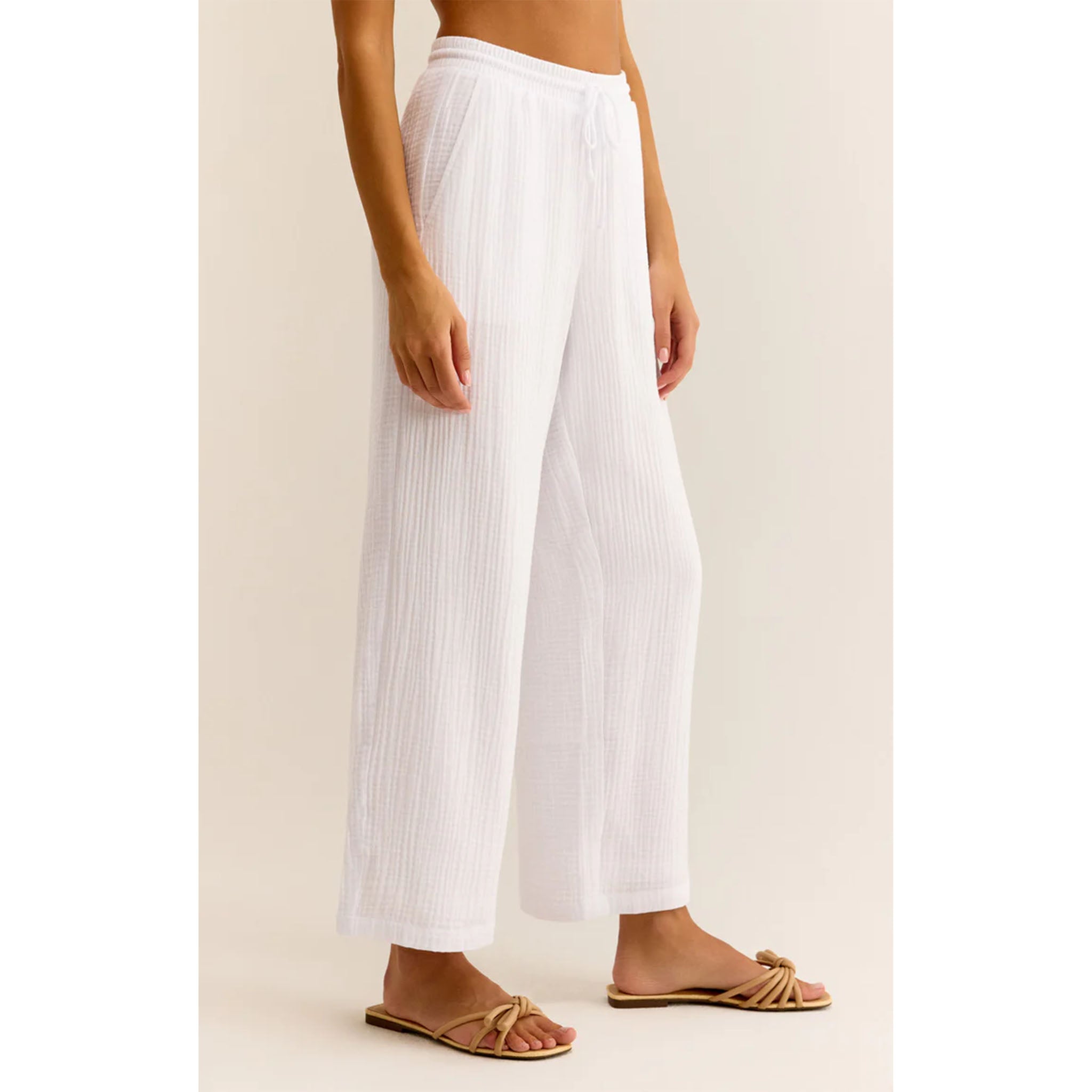 Z Supply Bondi Gauze Pant White - Addison West 