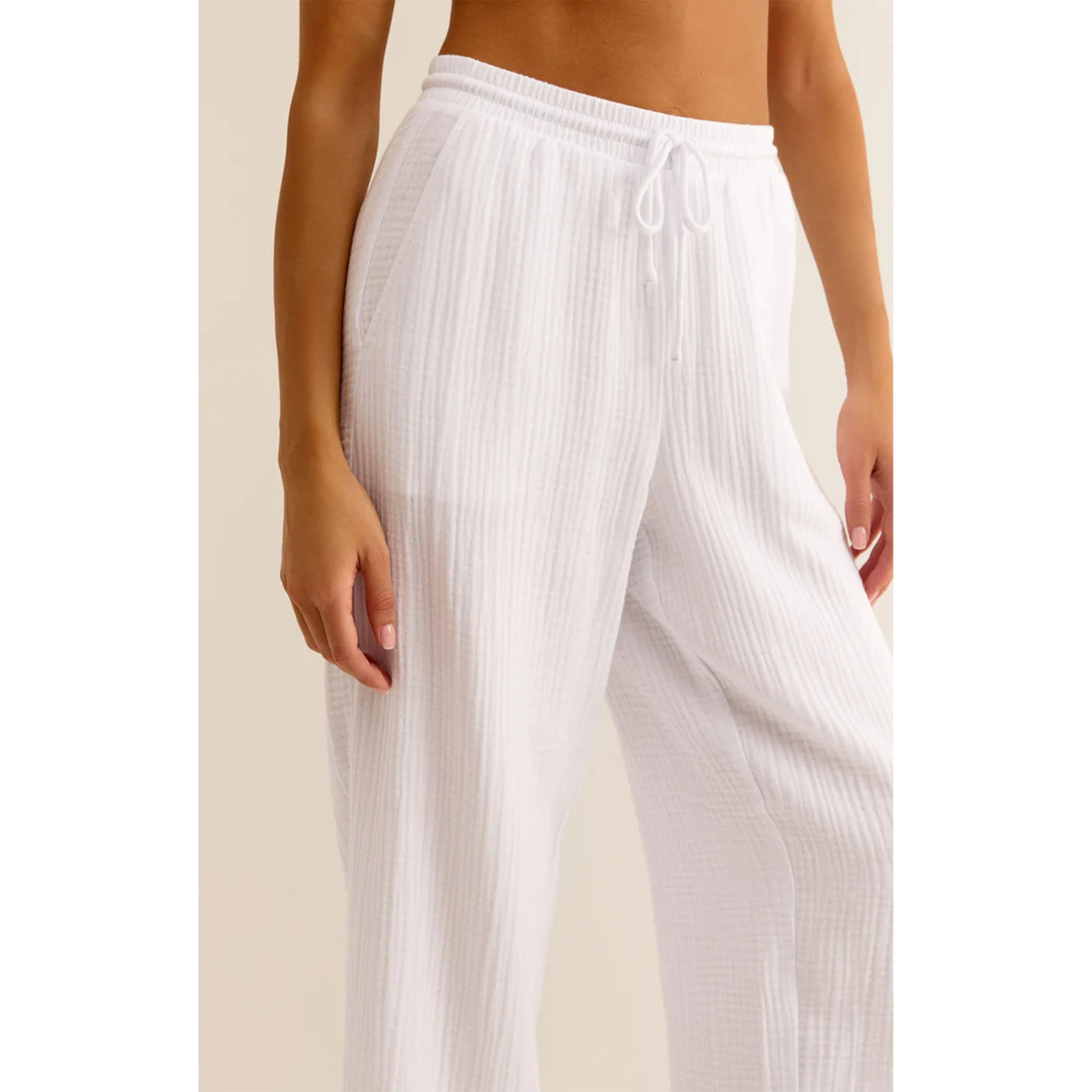 Z Supply Bondi Gauze Pant White - Addison West 