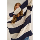 Z Supply Broadbeach Stripe Sweater in Captain Navy - Addison West 