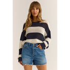 Z Supply Broadbeach Stripe Sweater in Captain Navy - Addison West 