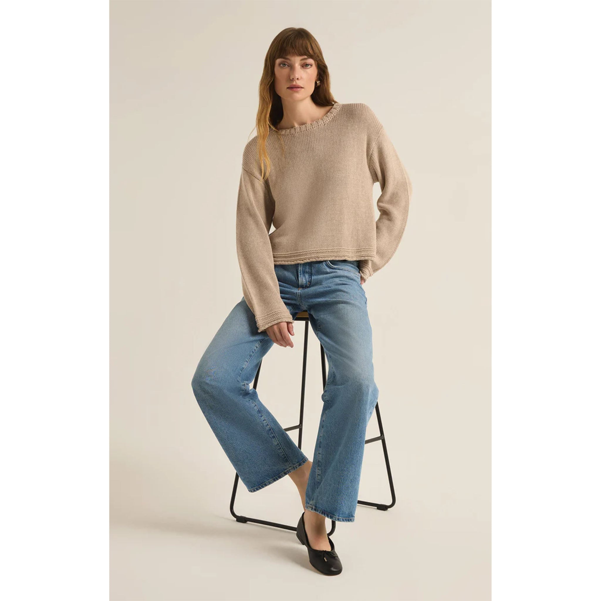 Z Supply Emerson Sweater in Oatmeal Heather - Addison West 