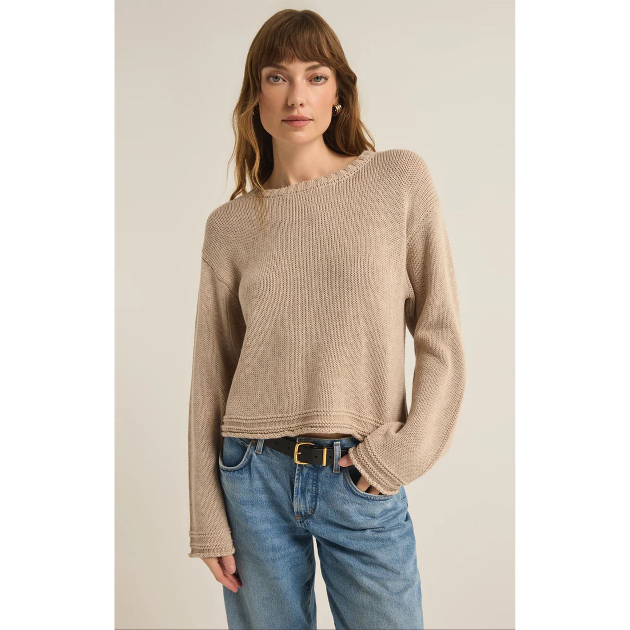 Z Supply Emerson Sweater in Oatmeal Heather - Addison West 