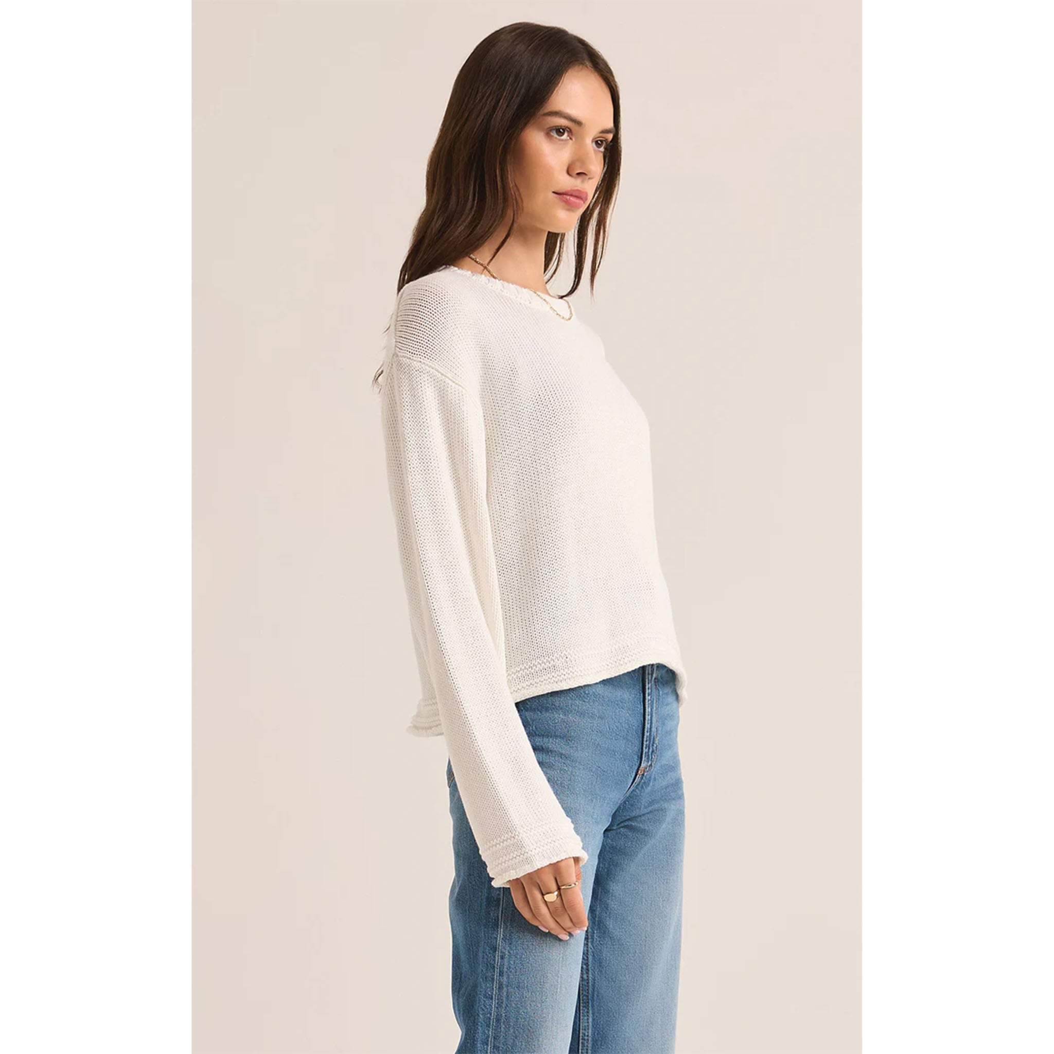 Z Supply Emerson Sweater in White - Addison West 