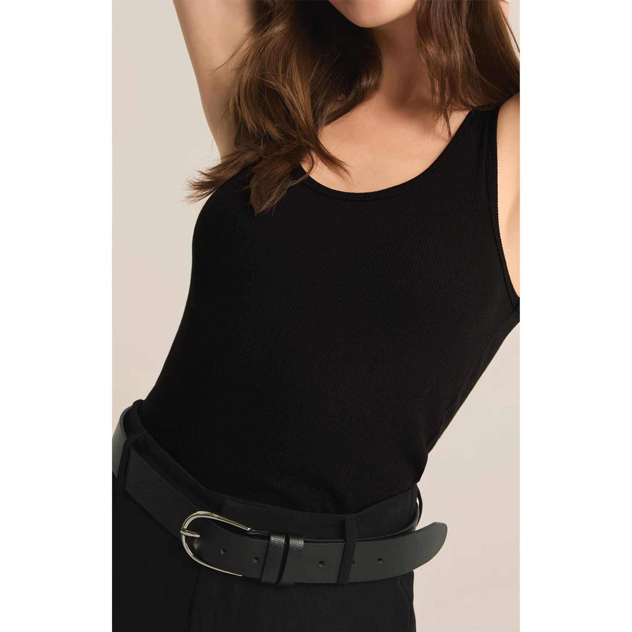 Z Supply Essy Rib Top in Black - Addison West 