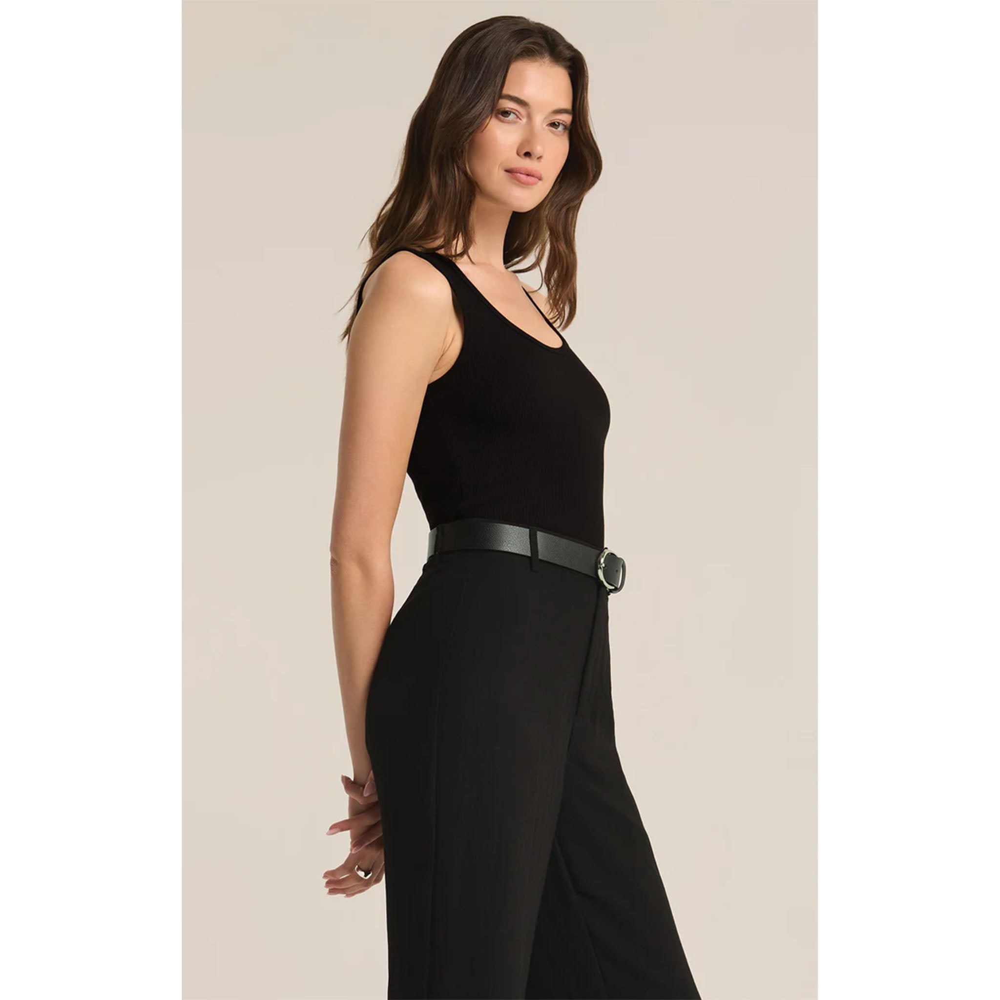 Z Supply Essy Rib Top in Black - Addison West 