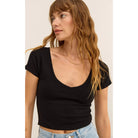 Z Supply Kallen Rib Top in Black - Addison West 