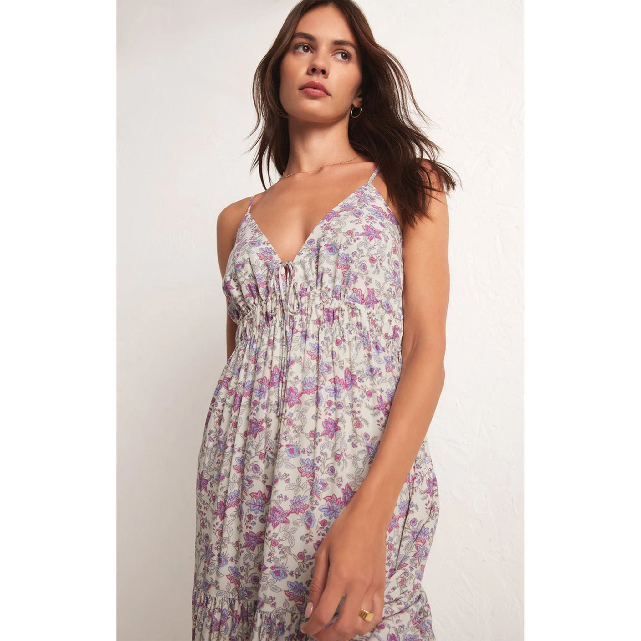 Z Supply Lisbon Floral Maxi Dress in Sandstone - Addison West 