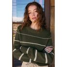 Z Supply Milan Stripe Sweater in Grape Leaf - Addison West 