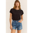 Z Supply Modern Slub Tee in Black - Addison West 