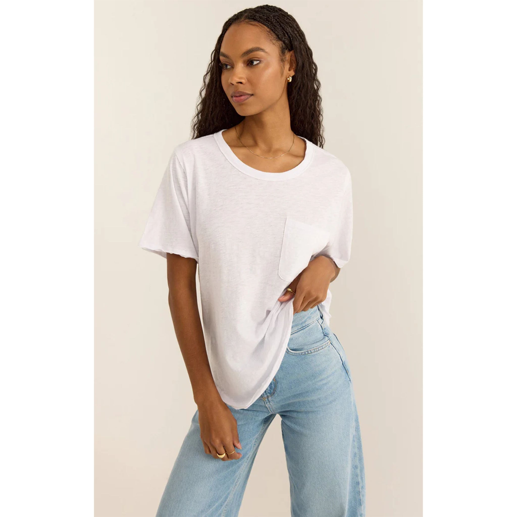 Z Supply Monterey Slub Tee in White - Addison West 