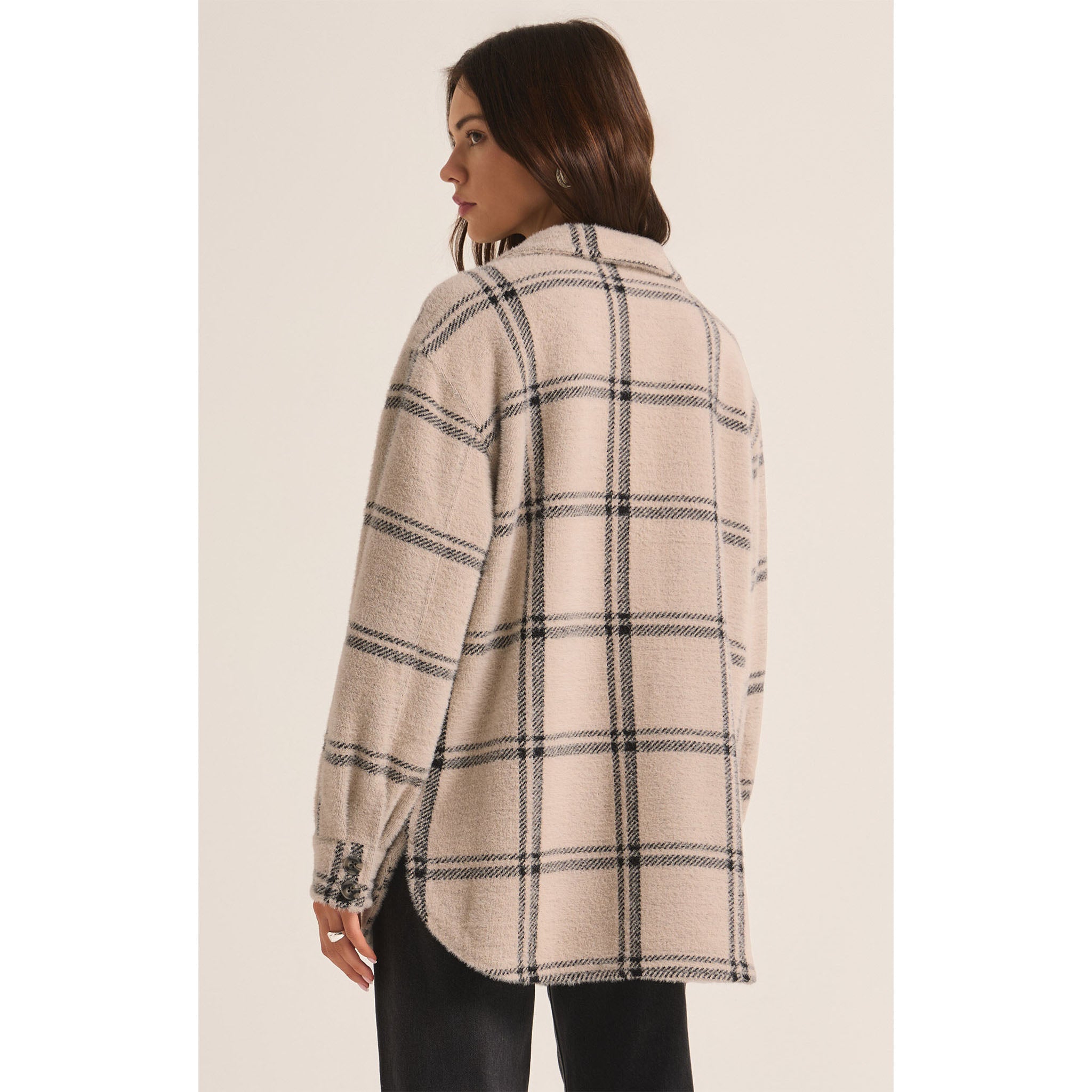 Z Supply Plaid Tucker Jacket Crystal Grey - Addison West 