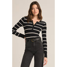 Z Supply Scarlett Rib Henley Black - Addison West 