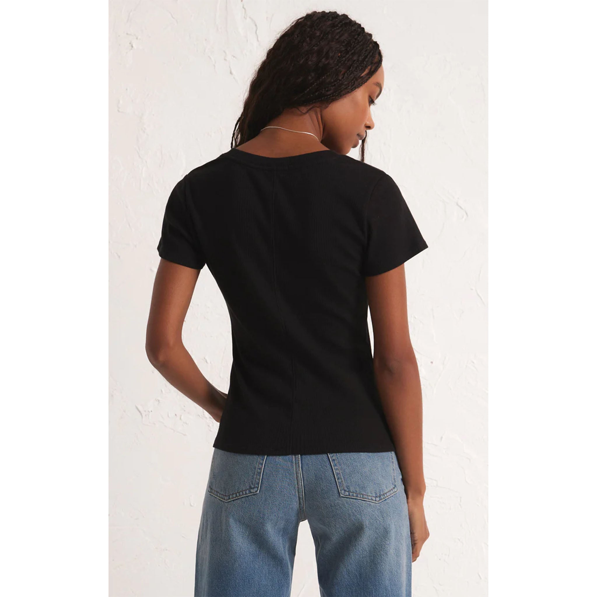 Z Supply Sirena Short Sleeve Tee in Black - Addison West 