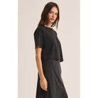 Z Supply Sway Cropped Tee in Black - Addison West 