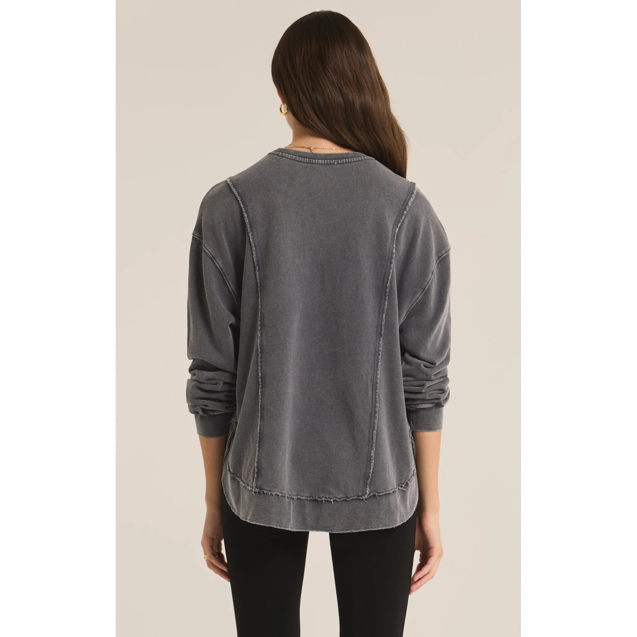 Z Supply Replay Sweatshirt in Black Sand - Addison West 