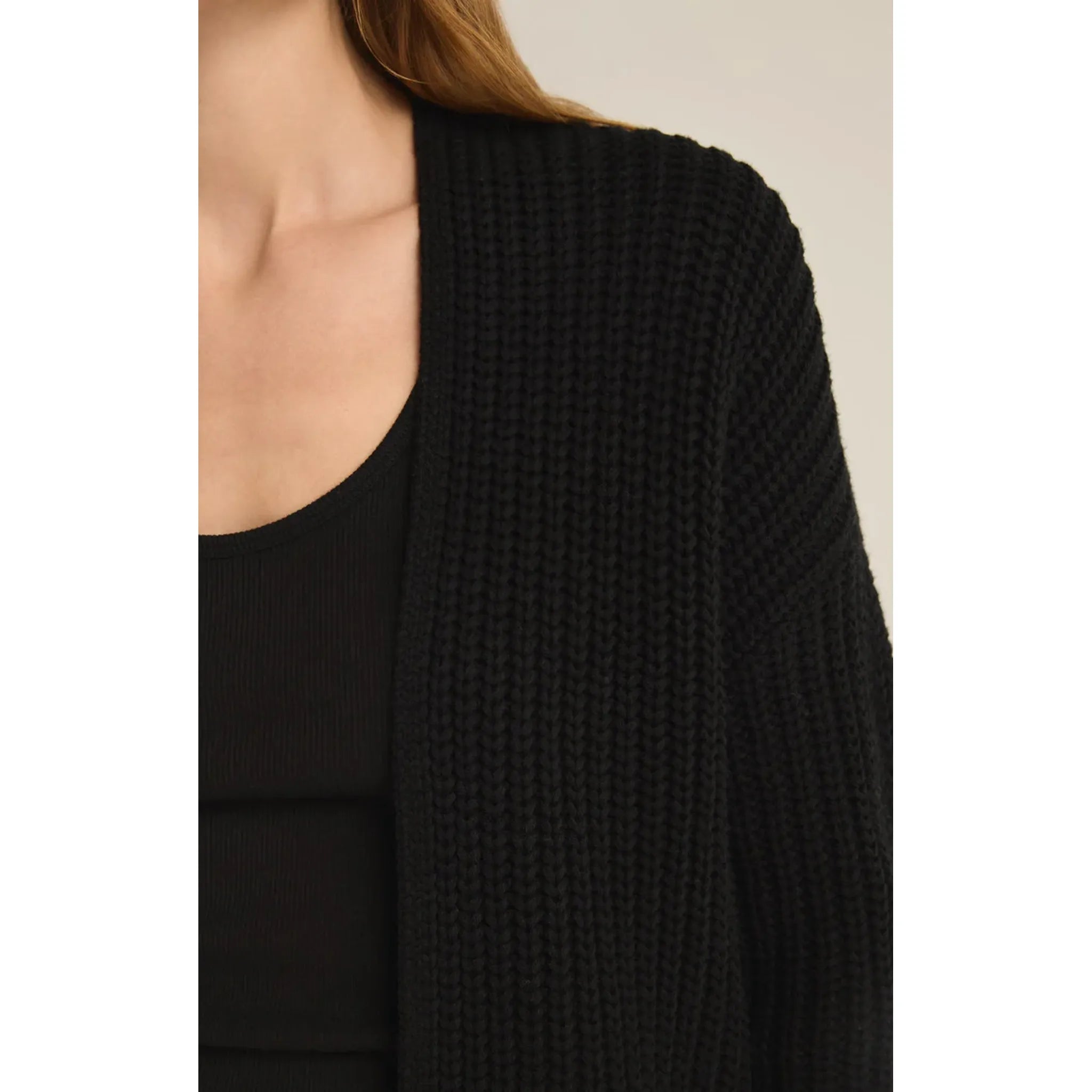 Z Supply Sutton Rib Cardigan in Black - Addison West 