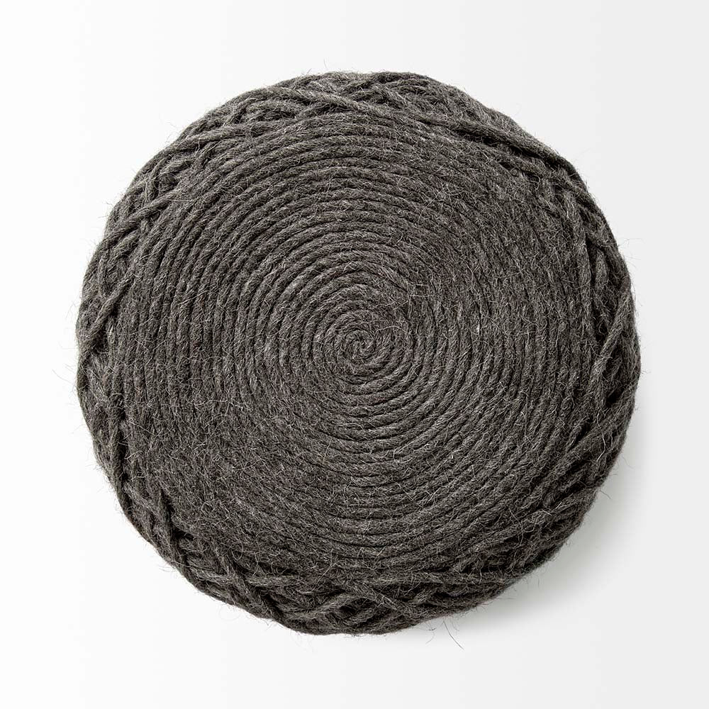 Allison Woven Wool Pouf - Addison West 