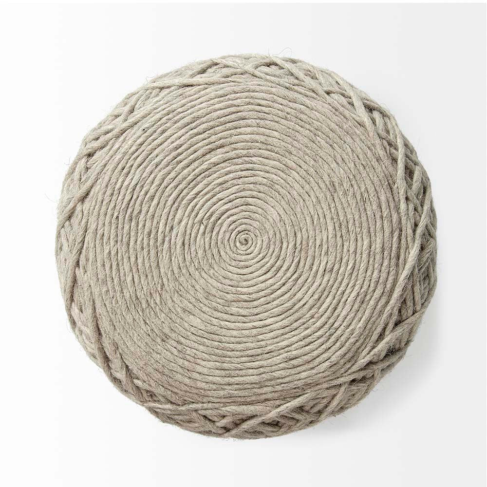 Allison Woven Wool Pouf - Addison West 