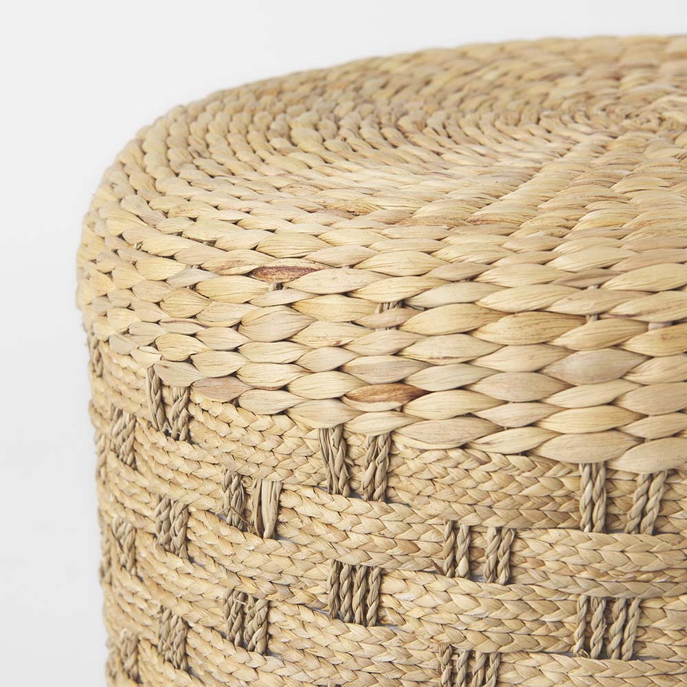 Majorca Woven Seagrass Ottoman - Addison West 