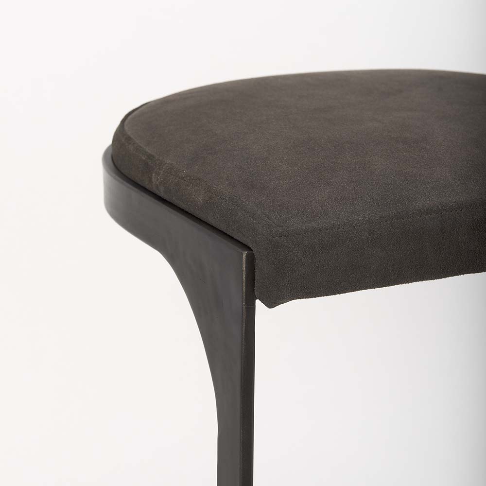 Tyler Counter Stool in Brown Suede - Addison West 