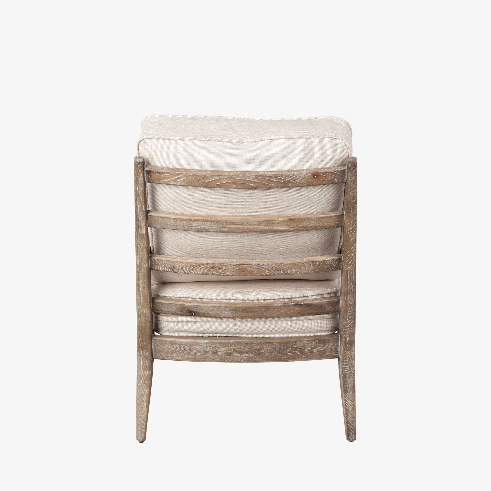 wood accent chair with off-white fabric seat with Wood Frame Accent Chair on a white background