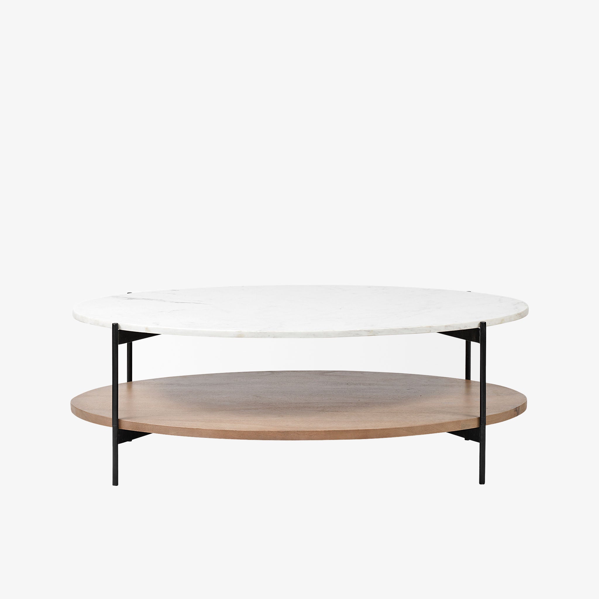 Crudités and Cocktails Oval Coffee Table in Light Wood - Addison West 