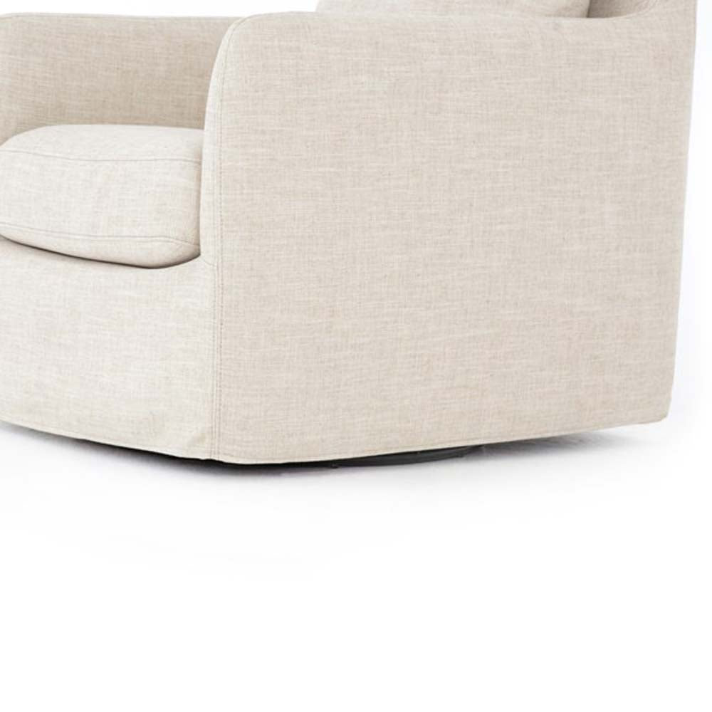 Four Hands Banks Swivel Chair in Cambric Ivory - Addison West 