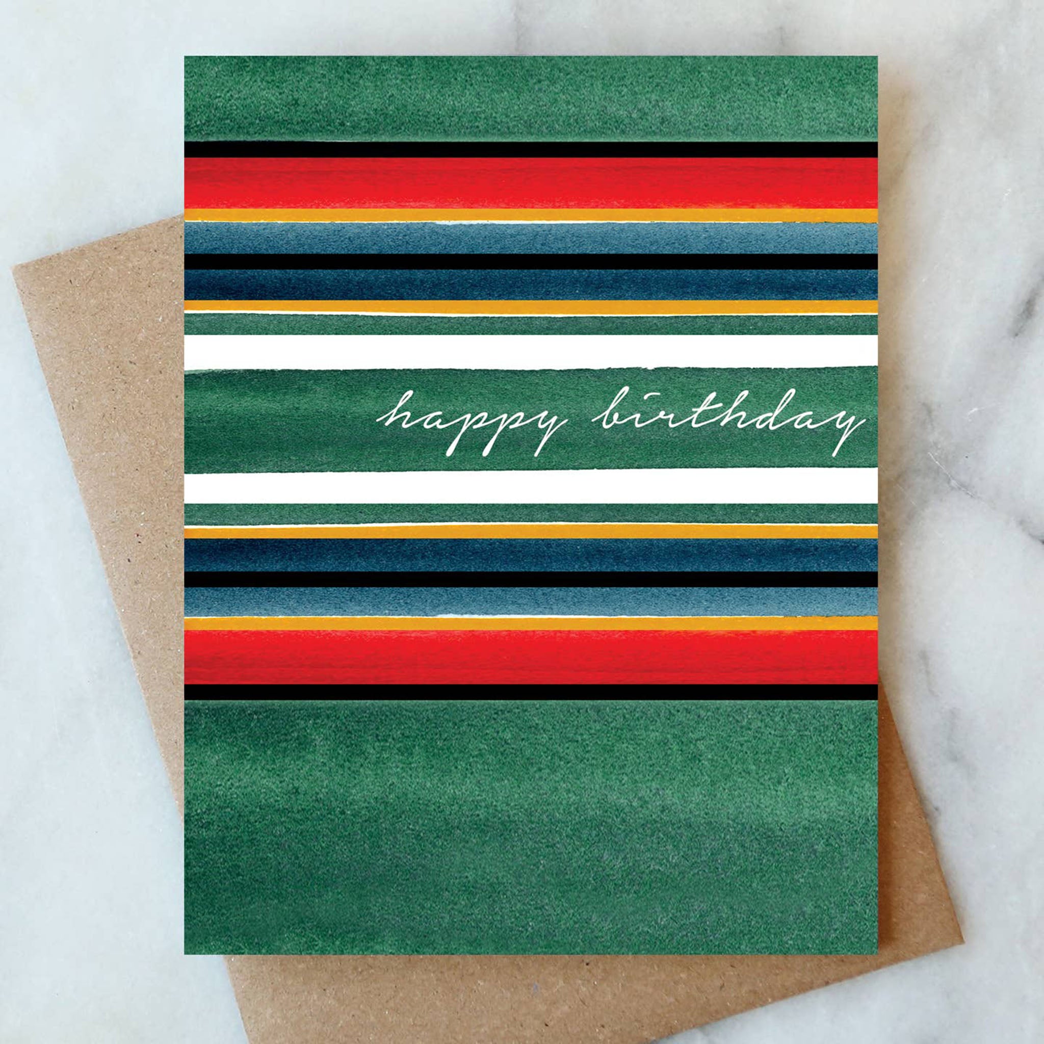 Blanket Stripe Birthday Card - Addison West 