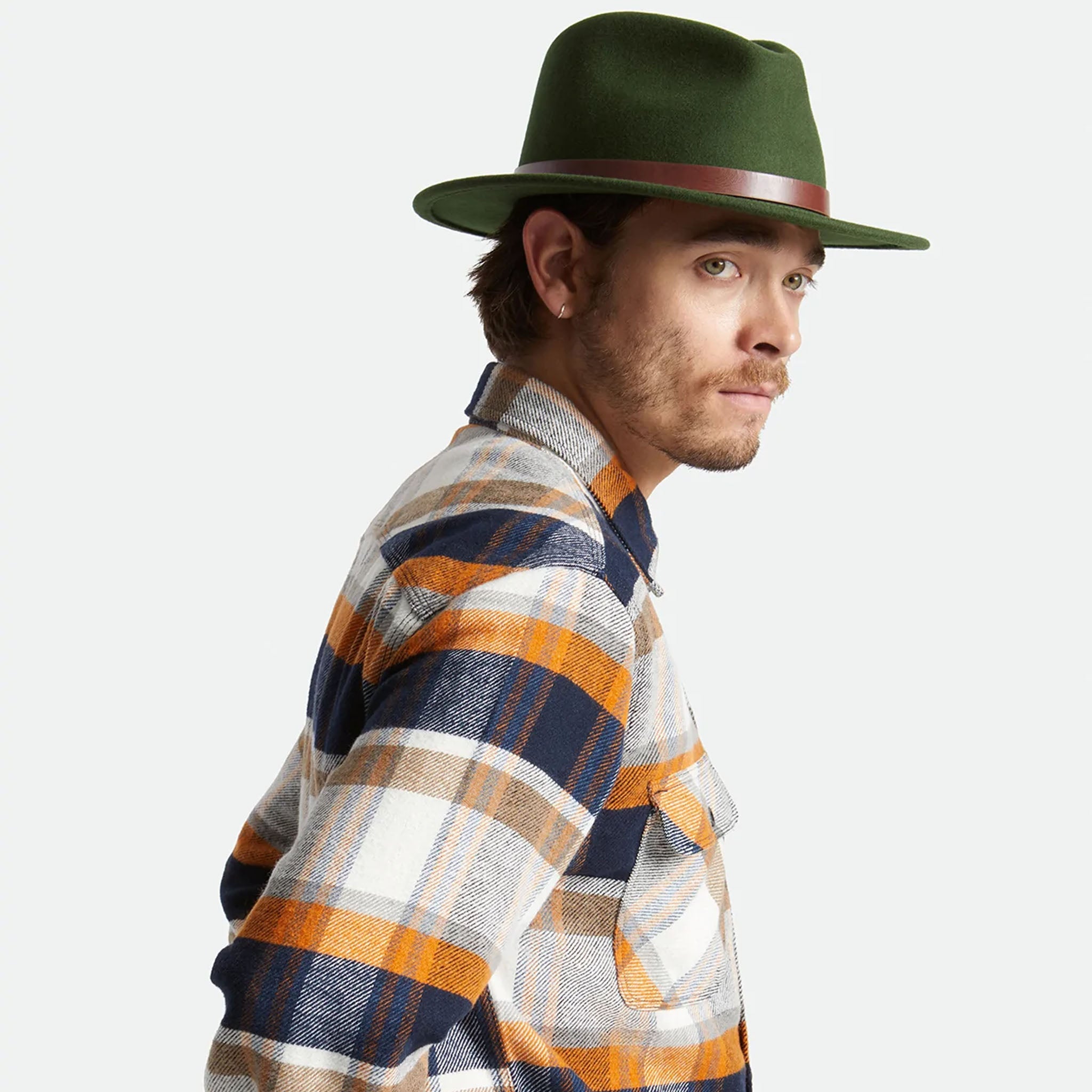 Brixton Messer Fedora in Moss - Addison West 