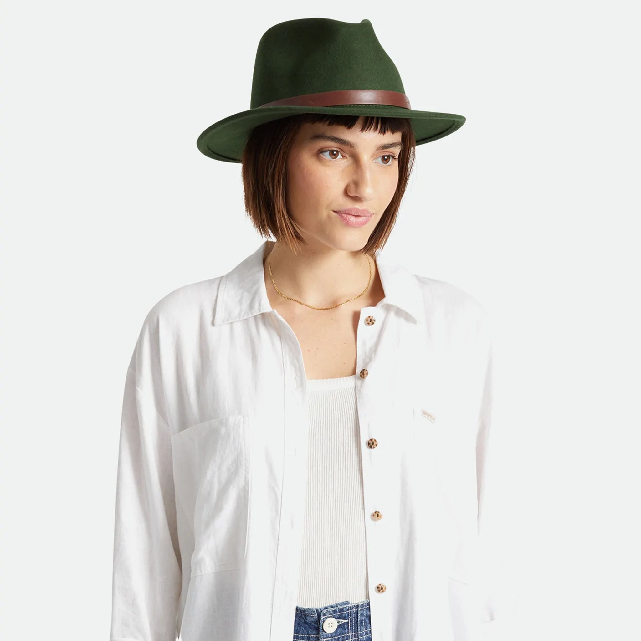 Brixton Messer Fedora in Moss - Addison West 