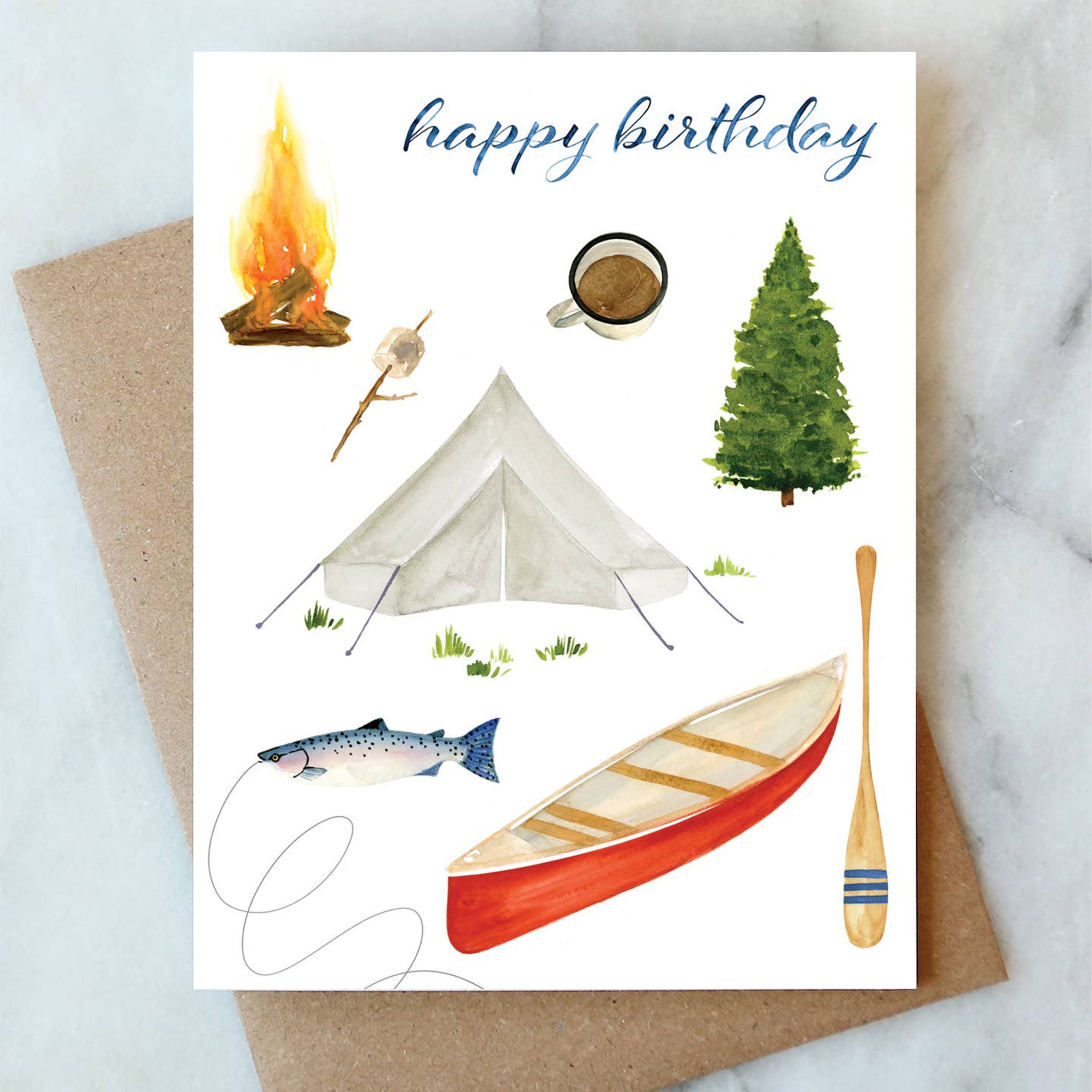 Camping Birthday Greeting Card - Addison West 