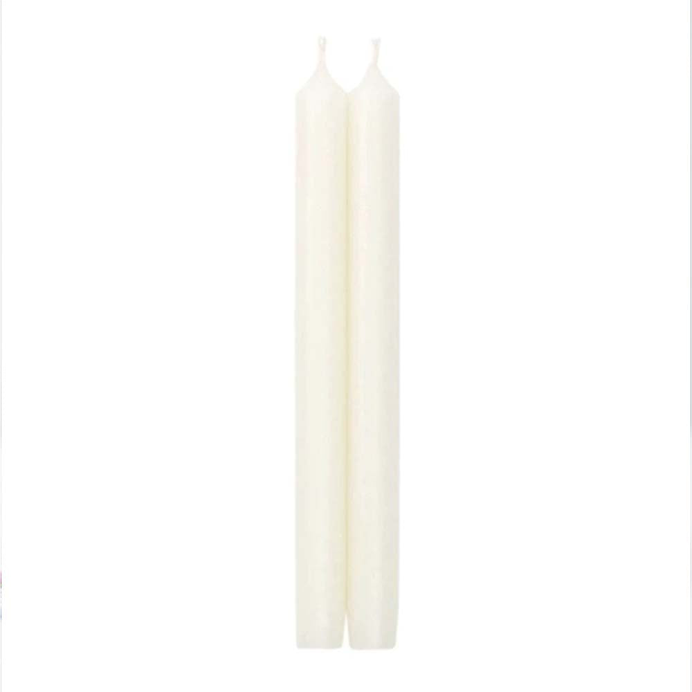 Caspari 10" Crown Candle Pair in White 